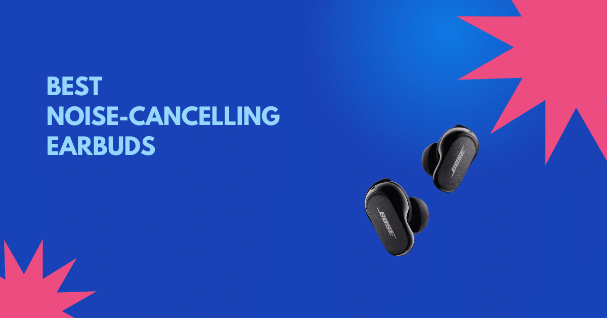 a pair of black earbuds