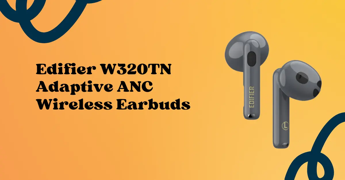 Close-up of Edifier's W320TN half-in-ear design